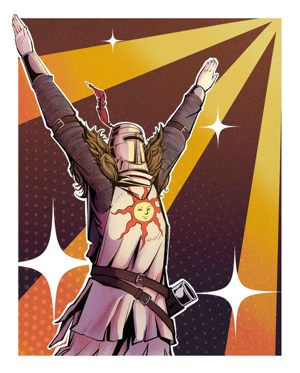 Dark Souls - Solaire of Astora fan art. Solaire's character, as well as the Dark Souls series, are property of Bandai Namco Entertainment Inc.
