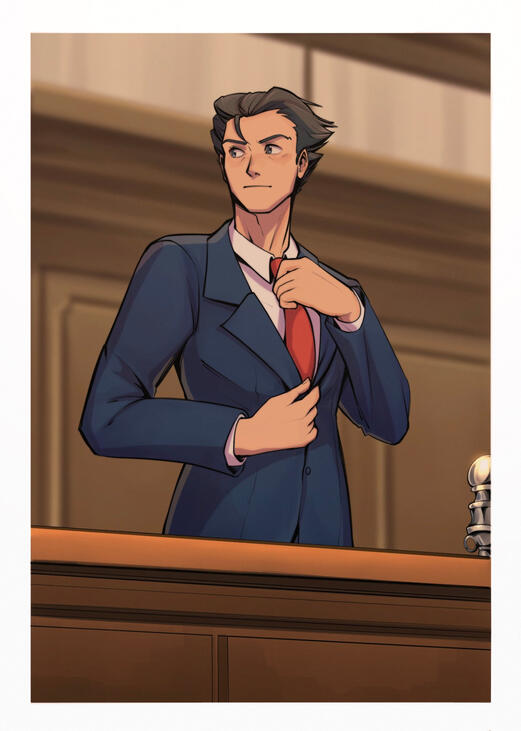 Ace Attorney - Phoenix Wright fan art. Phoenix Wright's character, as well as the Ace Attorney series are property of Capcom Co., Ltd.
